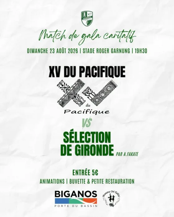 Match de Gala Caritatif : XV du Pacifique vs Sélection de Gironde